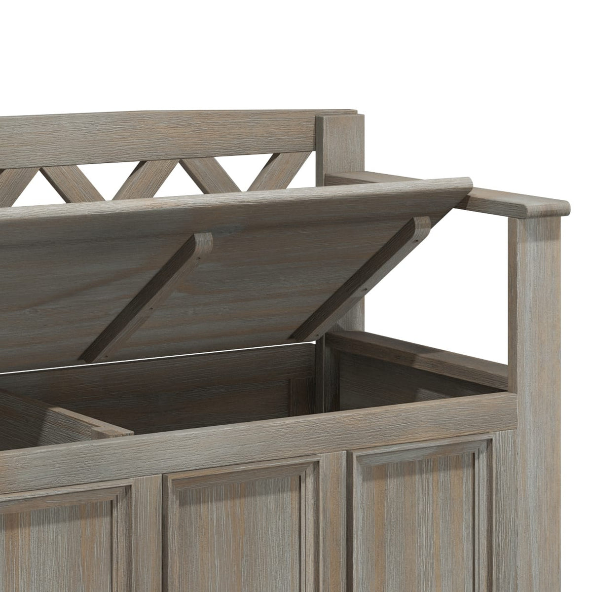 Light Brown Wood Entryway Bench with Storage