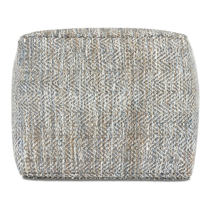 Gray Cotton Ottoman - 18 Inch Square Pouf