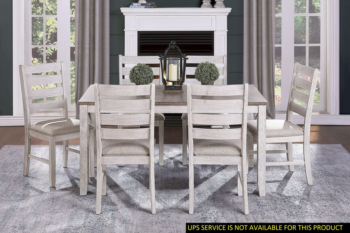6-Person Rectangular Wood Dining Table with Chairs