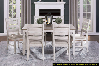 6-Person Rectangular Wood Dining Table with Chairs
