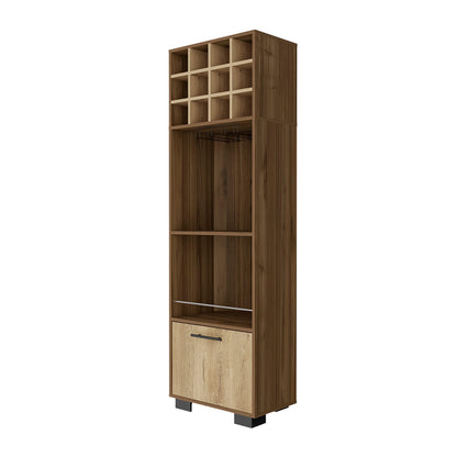 Jackson 12-Bottle Bar Cabinet - Brown Particle Board