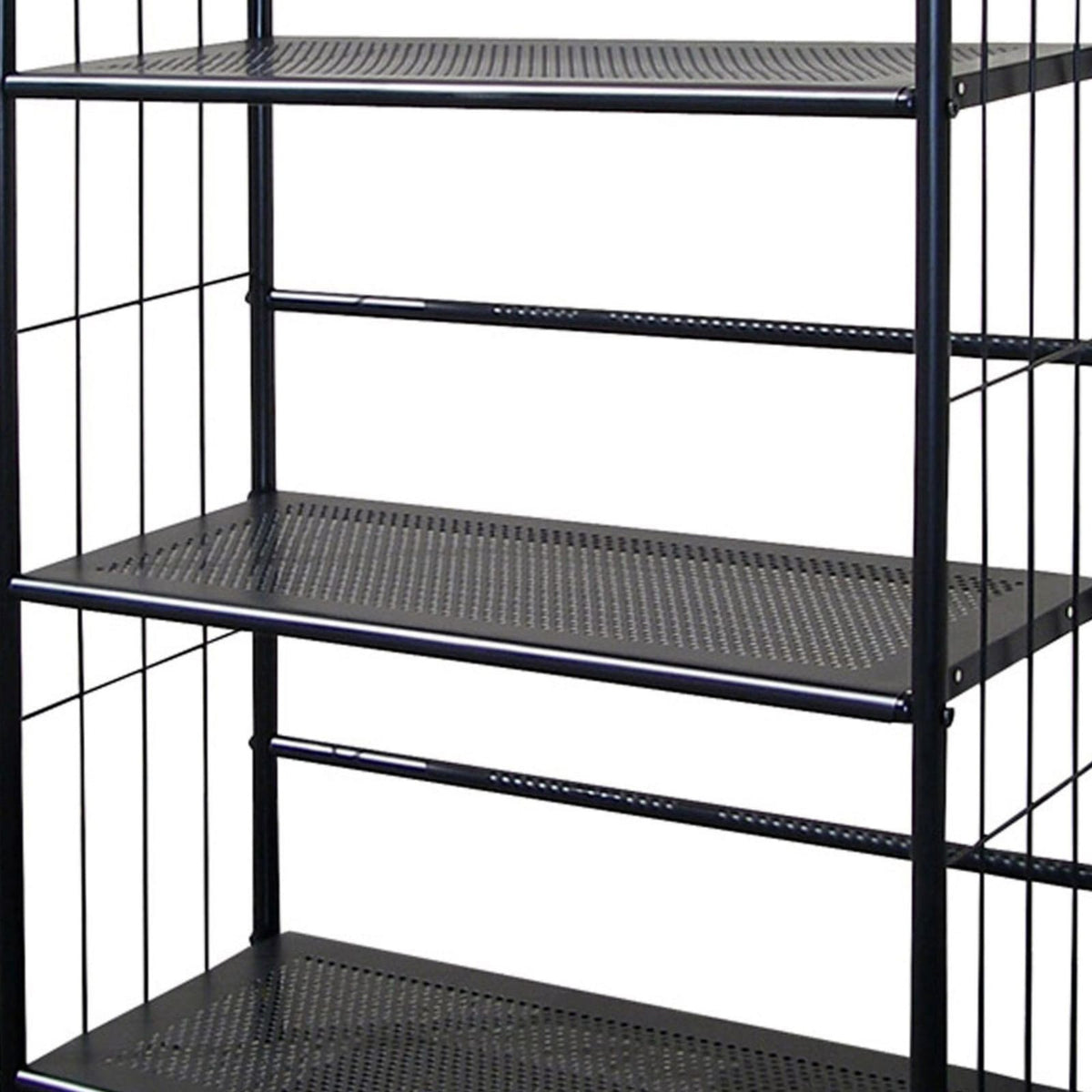 37" Black Wood 3-Tier Metal Bookshelf - Display Shelving for Living Room