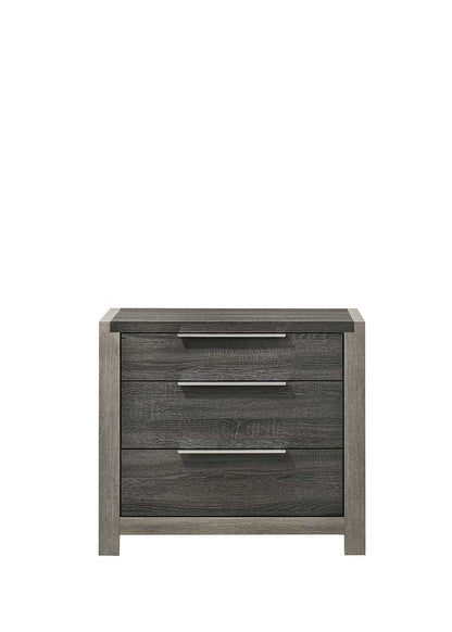 Jehoram Gray Finish Nightstand - Storage & Style