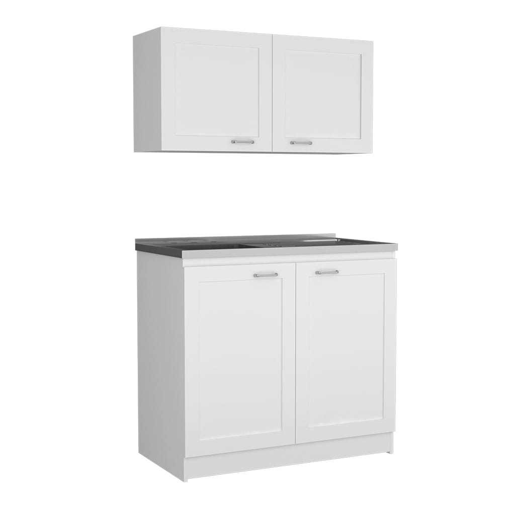 White Dining Table Set - 39.3" Modern Buffet