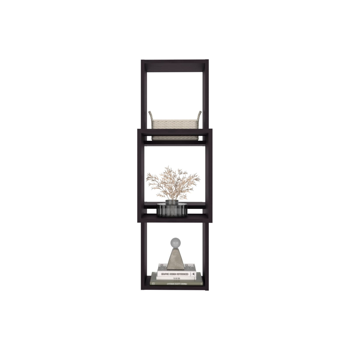 Seyner 3-Cube Wall Shelf - Black Open Storage Display Shelves