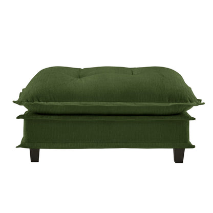 73 Ottoman - Chenille Green - Comfortable Storage Accent