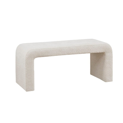 Cream Polyester Storage Bench - 42" Wide