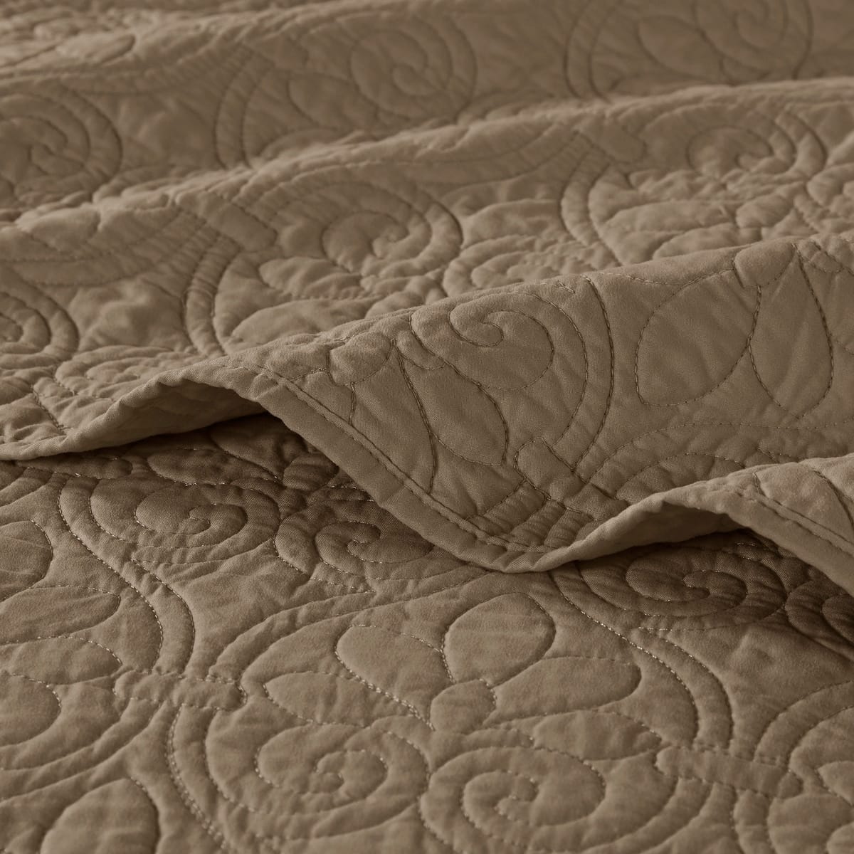 Cozy Mocha Cotton Reversible Bedspread Set - King Size