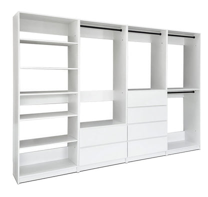 White Wood Walk-In Closet System - 5 Modular Units