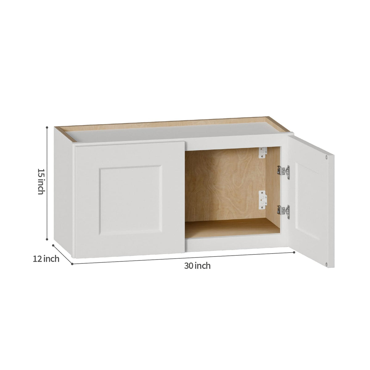 Solid Wood Shaker Wall Cabinet - White, Ready to Assemble (RTA)