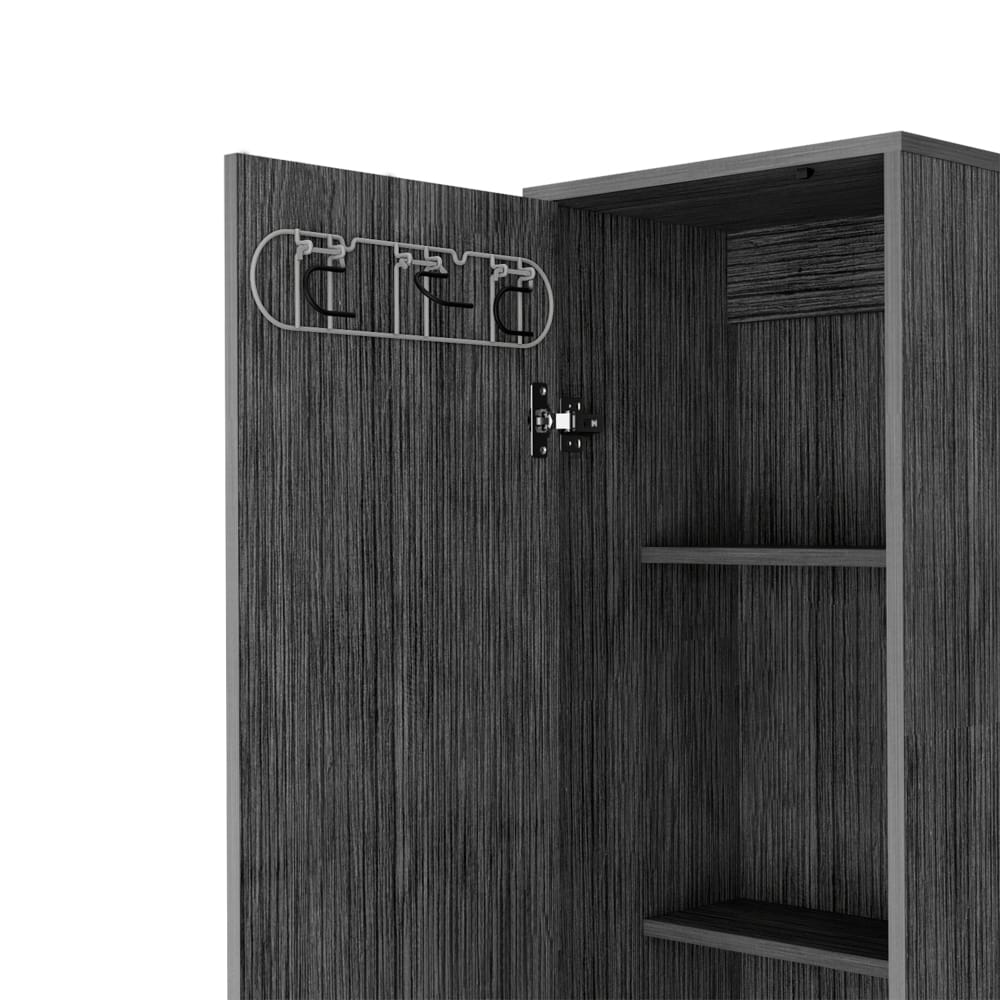 Living Room Gray Engineered Wood Storage Cabinet - 11.7 x 15.7 x 70.8", 10 Shelves