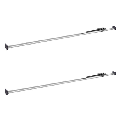 Silver Steel Cargo Bars - 89 to 104 Inch Adjustable Truck Bed Load Stabilizer