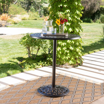 Copper Aluminium Outdoor Bar Table 35 Inch Round