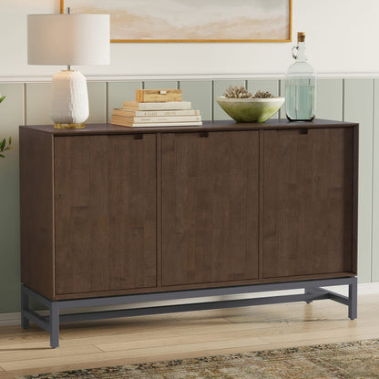 Walnut Wood Sideboard Buffet for Dining Room Storage in Walnut Brown