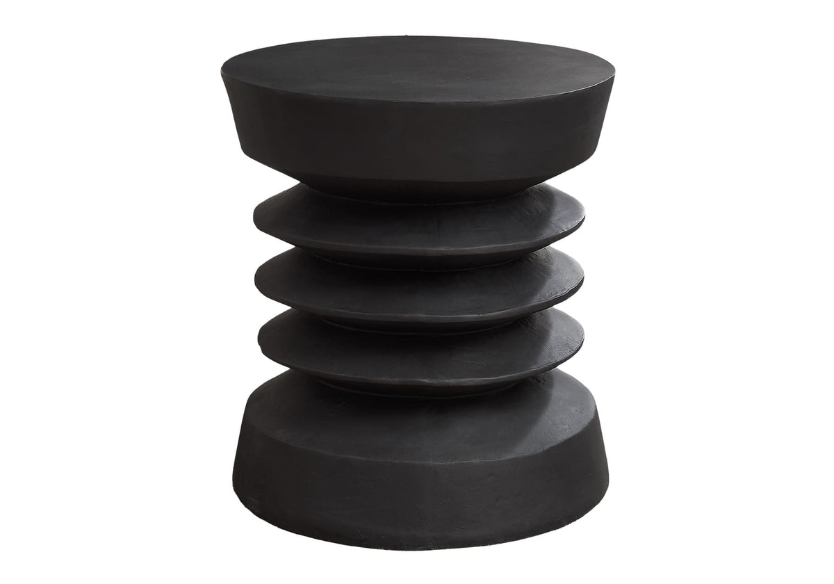 Black Magnesium Oxide Accent Table - 25"h Round Outdoor Side Table