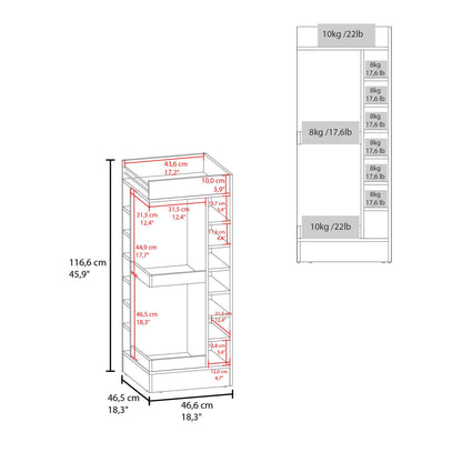 Black Corner Bar Cabinet - 46" Tall Liquor Storage