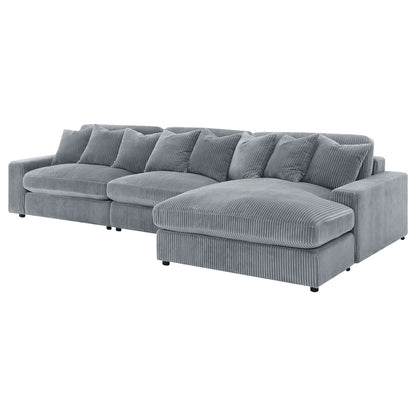 Cassidy Fog Upholstered Sectional Sofa - L-Shaped Comfort