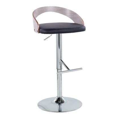 Black Faux Leather Dining Barstool Set for Kitchen Counter Seating