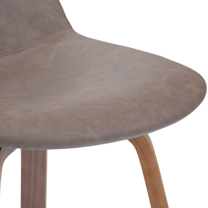 Mid Century Modern Bar Stool Set Dark Brown Wood Dining Room Seating