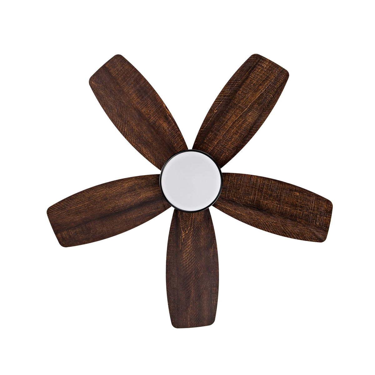 32 Inch Low Profile Ceiling Fan with Light - Black & Dark Walnut