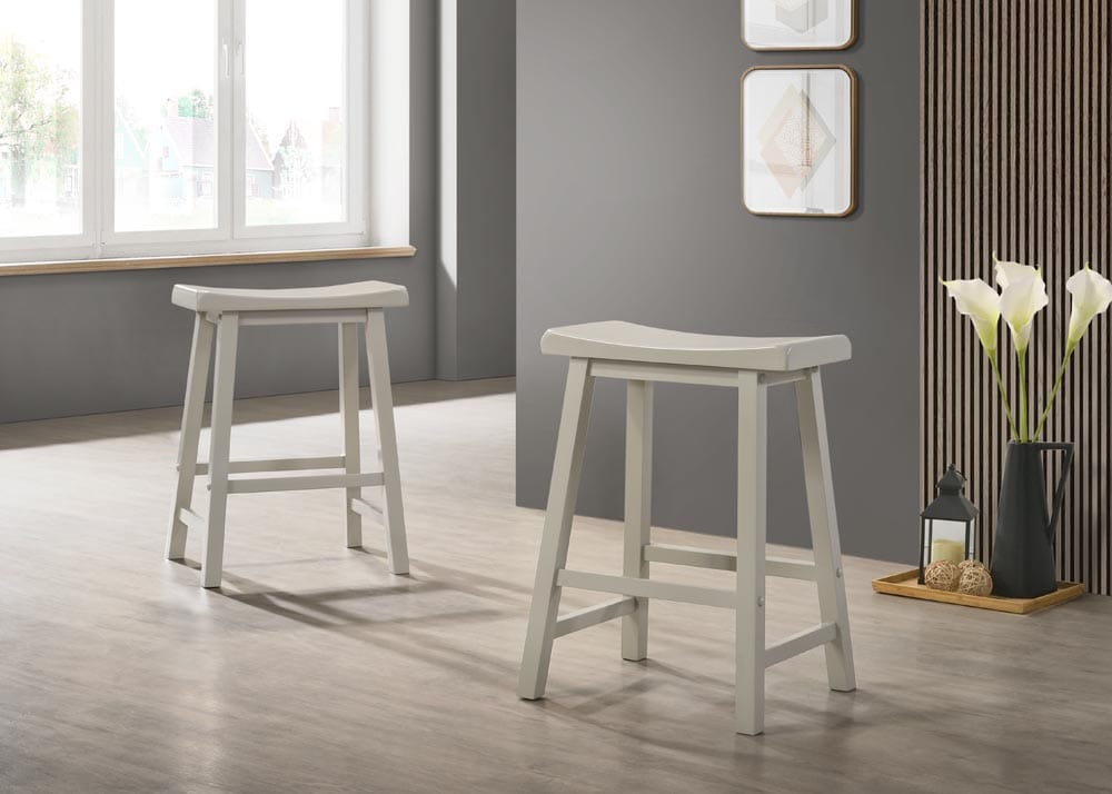 Light Gray Dining Table with Storage - 47" Counter Height for Dining Room