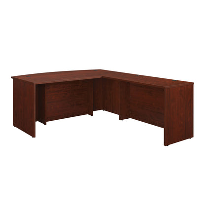 Red L-Shaped Executive Desk - 72" Bowfront Office Desk