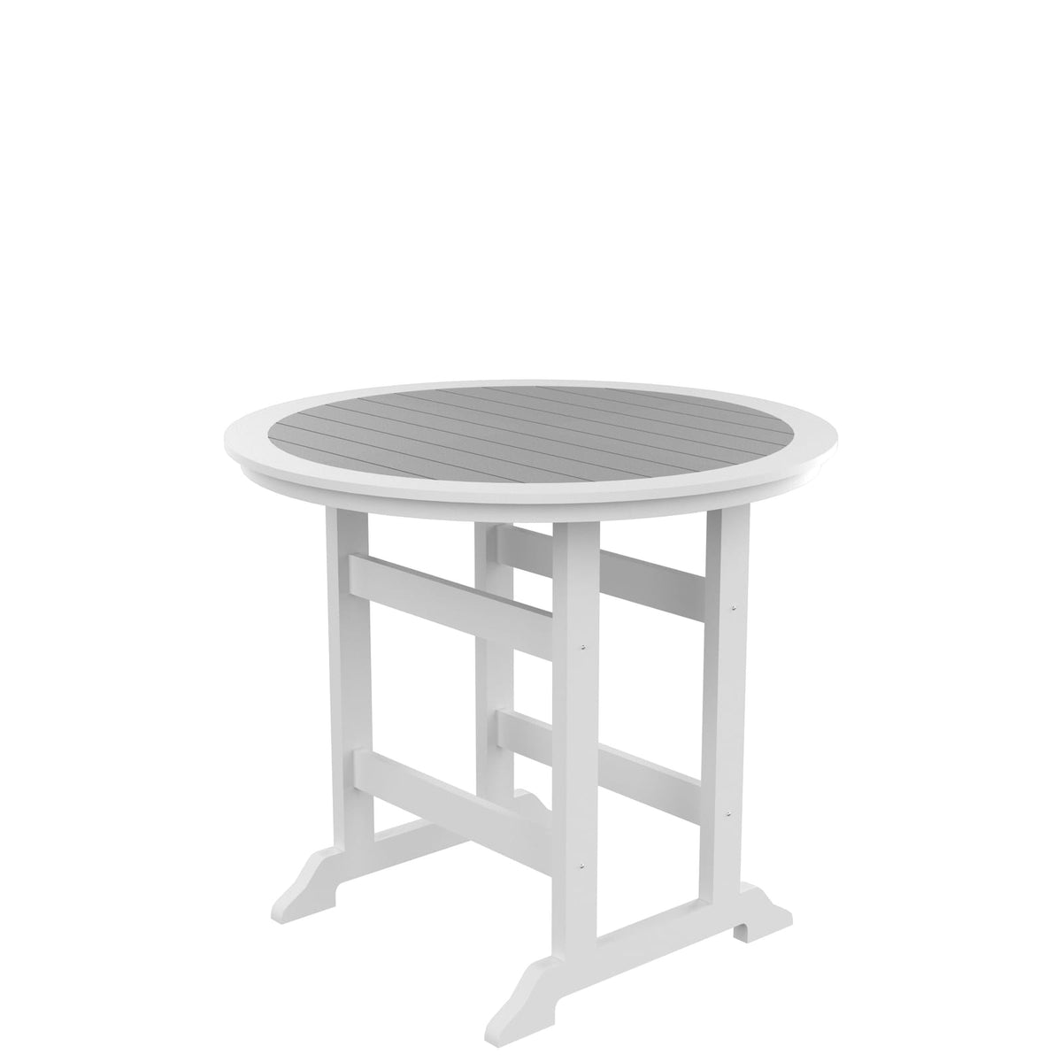 White & Gray HDPE Patio Bar Table - Counter Height Dining