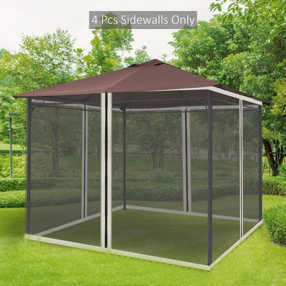 White Polyester Gazebo Netting Screen for Patio and Poolside Areas