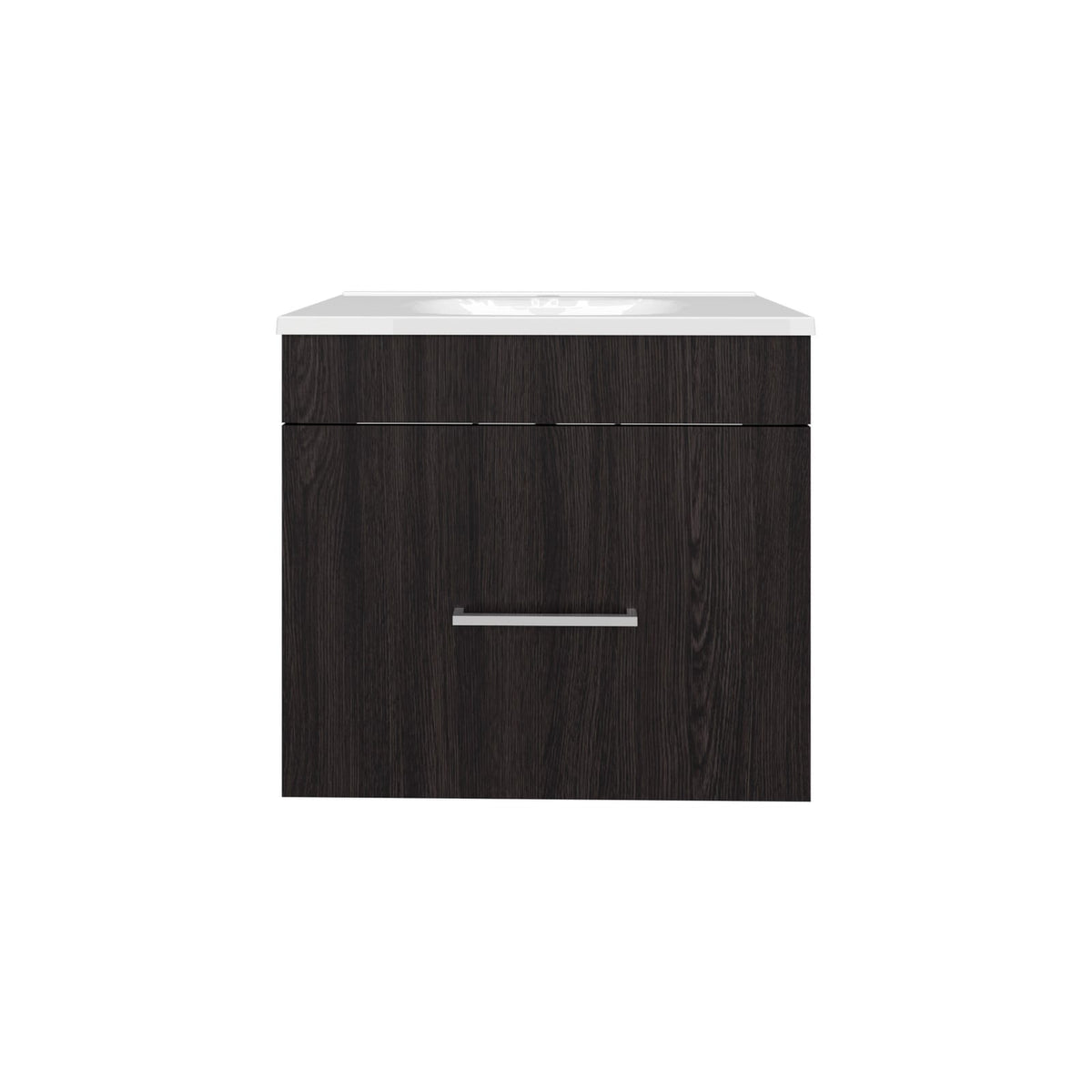 Black MDF Bathroom Vanity - 2 Drawers, Storage