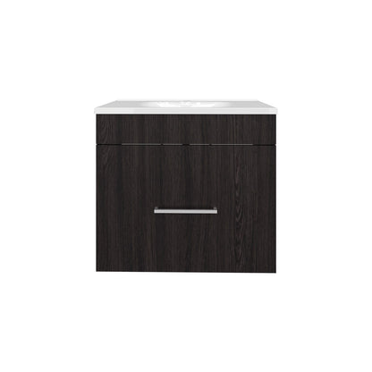 Black MDF Bathroom Vanity - 2 Drawers, Storage