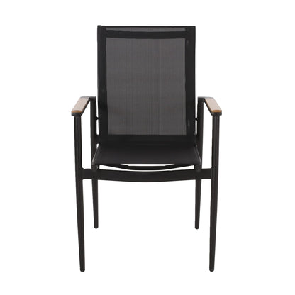 Natural Aluminum Outdoor Patio Dining Chairs Set