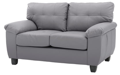 Gray PU Loveseat - 57" W Contemporary Style