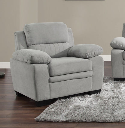Modern Gray Sofa Set - 3 Piece Living Room Furniture