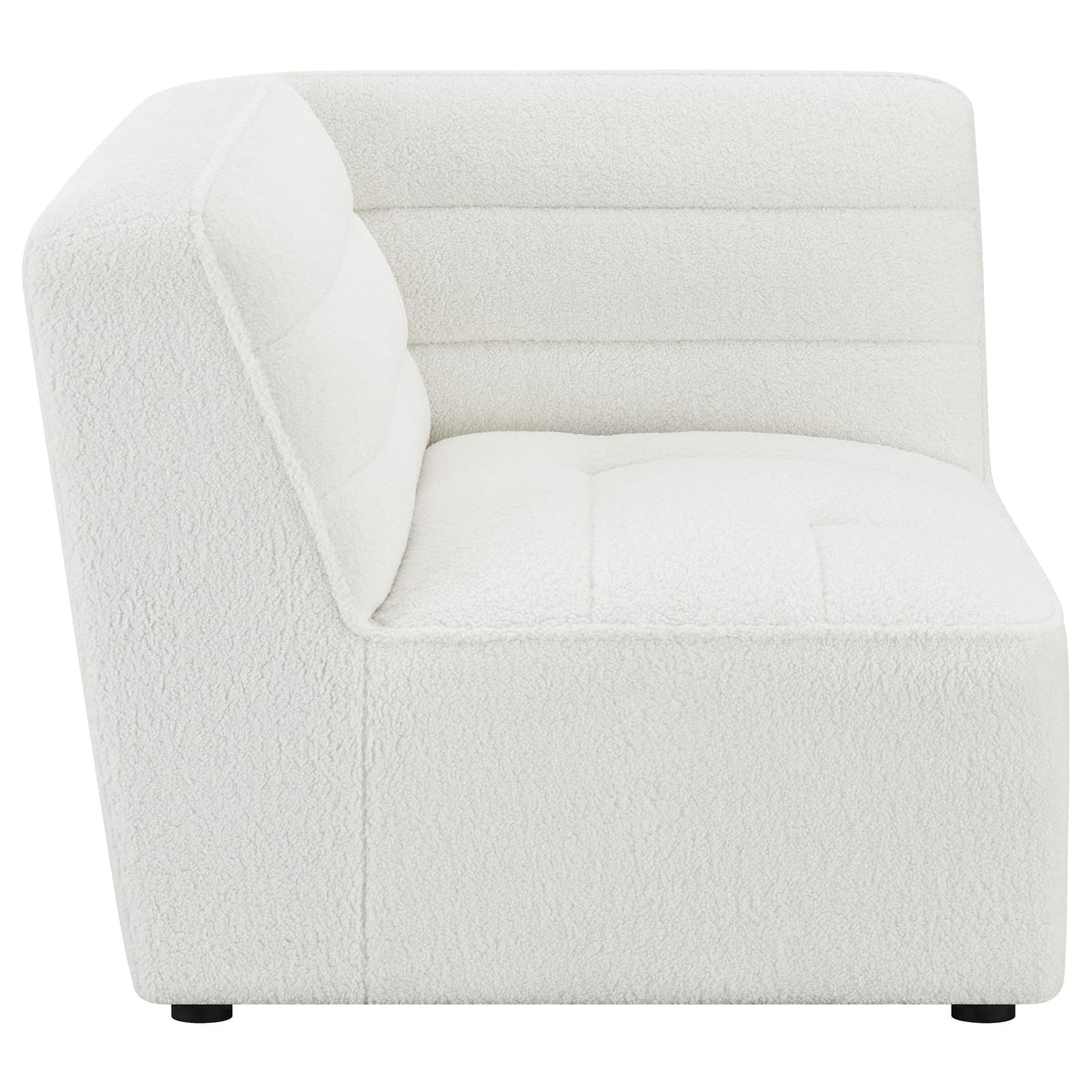 Ivory Upholstered Corner Chair - Modular Accent Seat for Living Room