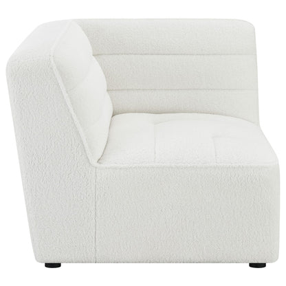 Ivory Upholstered Corner Chair - Modular Accent Seat for Living Room