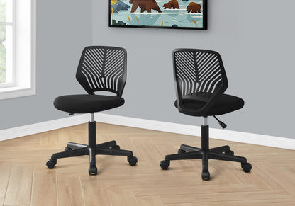 Black Adjustable Kids Office Chair - Swivel Ergonomic