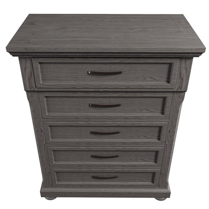 Antique Gray Bedroom Chest - 40" Wide Dresser