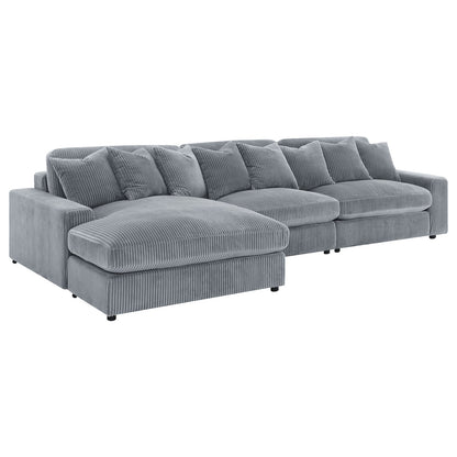 Cassidy Fog Upholstered Sectional Sofa - L-Shaped Comfort