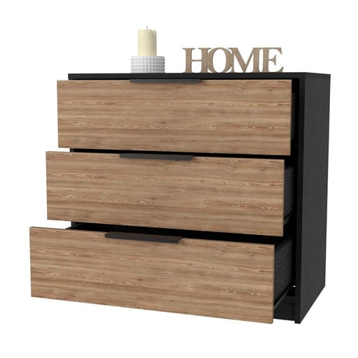 Multicolor Industrial Particle Board Three Drawer Bedroom Dresser