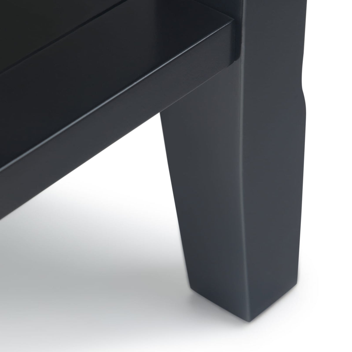 Acadian Solid Wood Side Table - Black Storage
