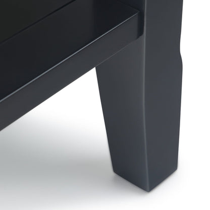 Acadian Solid Wood Side Table - Black Storage