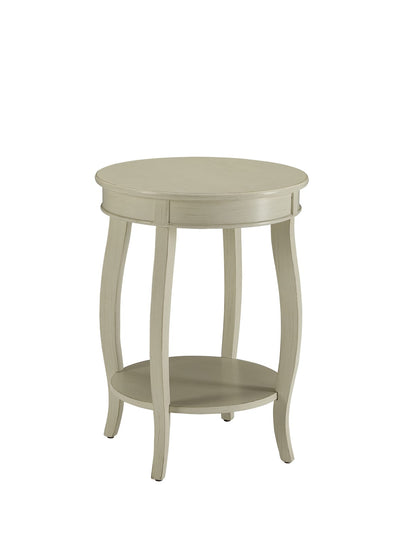 Antique White Accent Table with Storage Shelf for Living Room