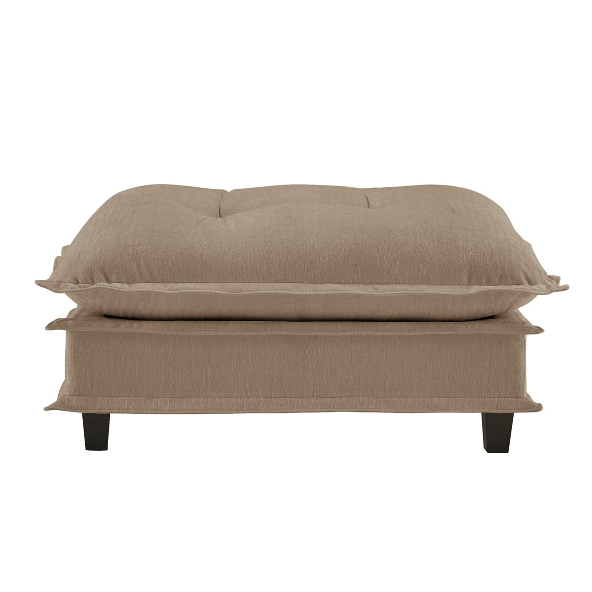 Light Coffee Chenille Ottoman - 38.98" L Storage Accent Piece