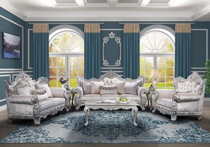Silver Wood Coffee Table - Traditional Parsons Style for Living Room