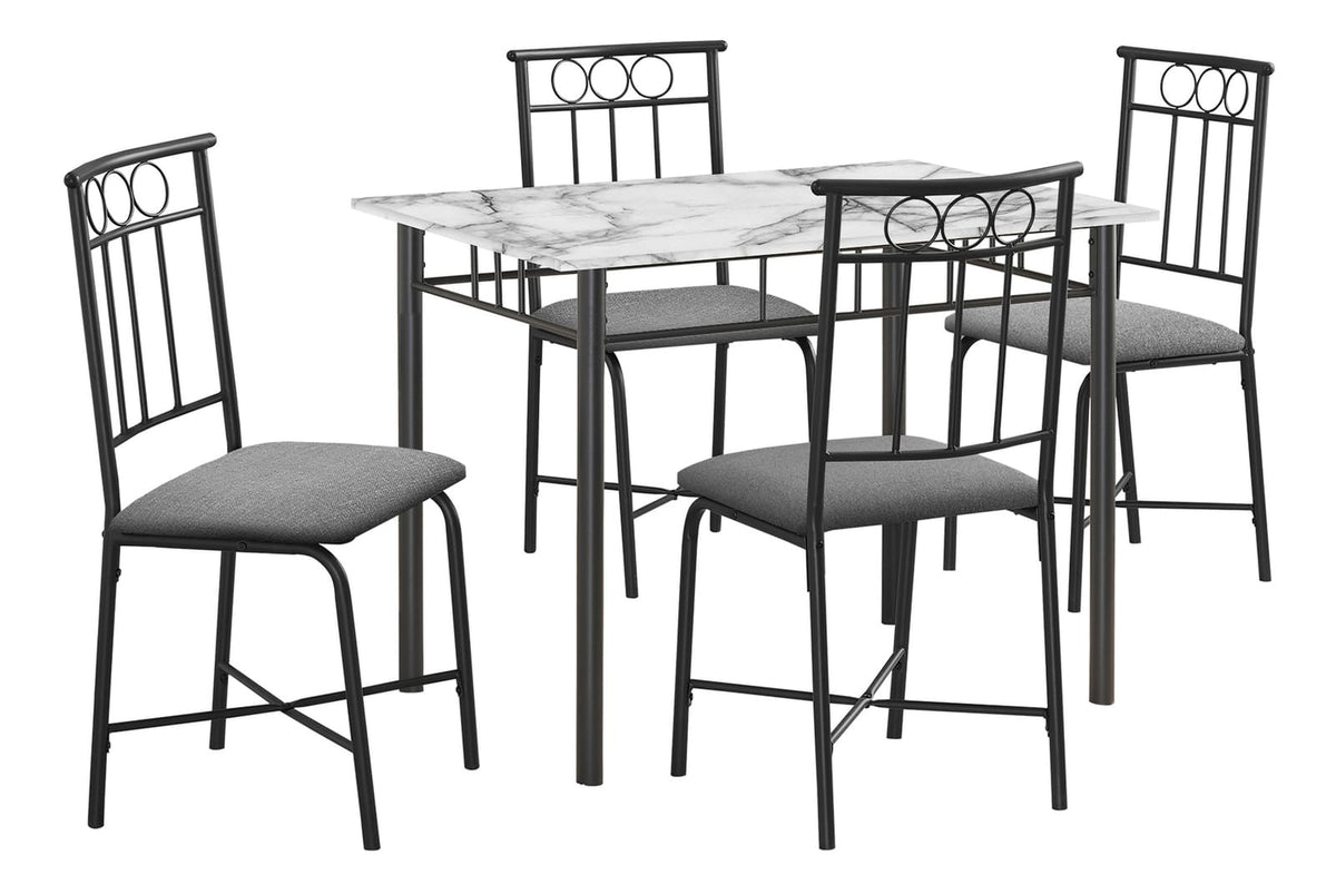 5 Piece White Dining Table Set - 40" Rectangular Table with Chairs for Dining Room