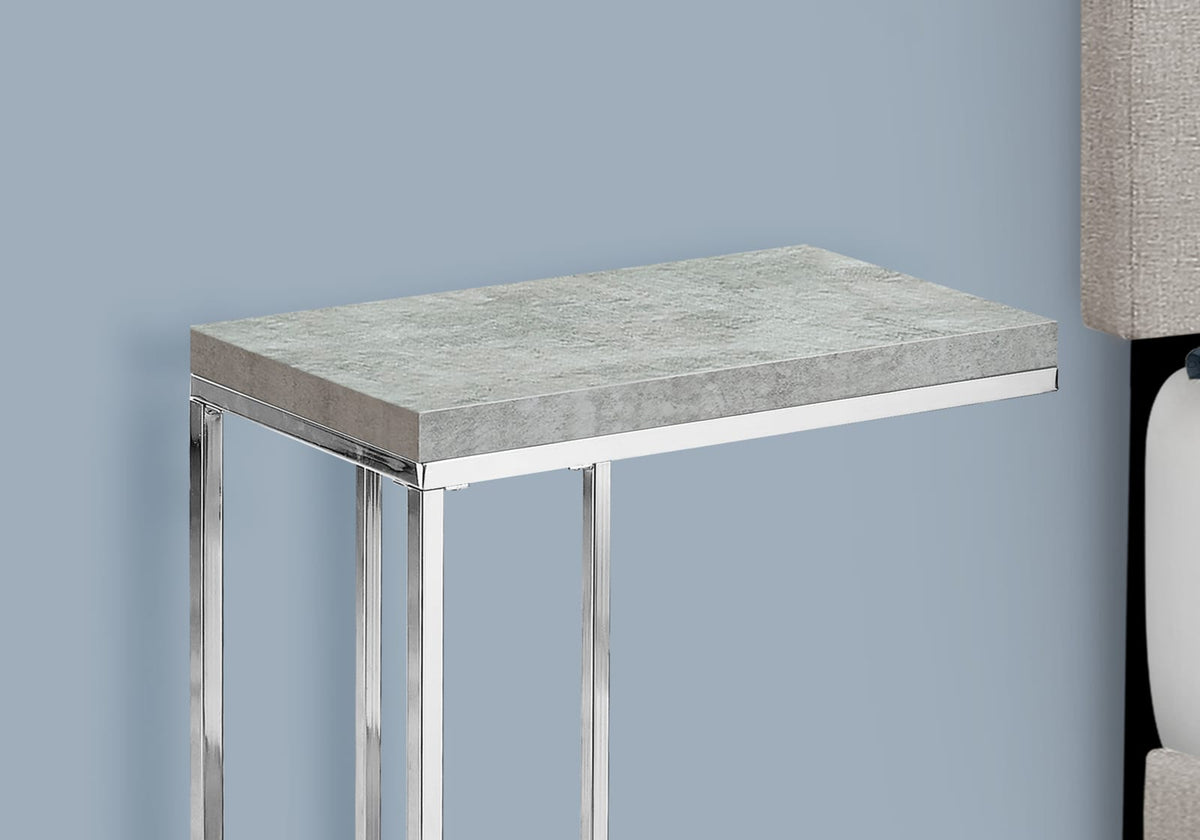 Grey C-Shaped End Table - Modern Side Table
