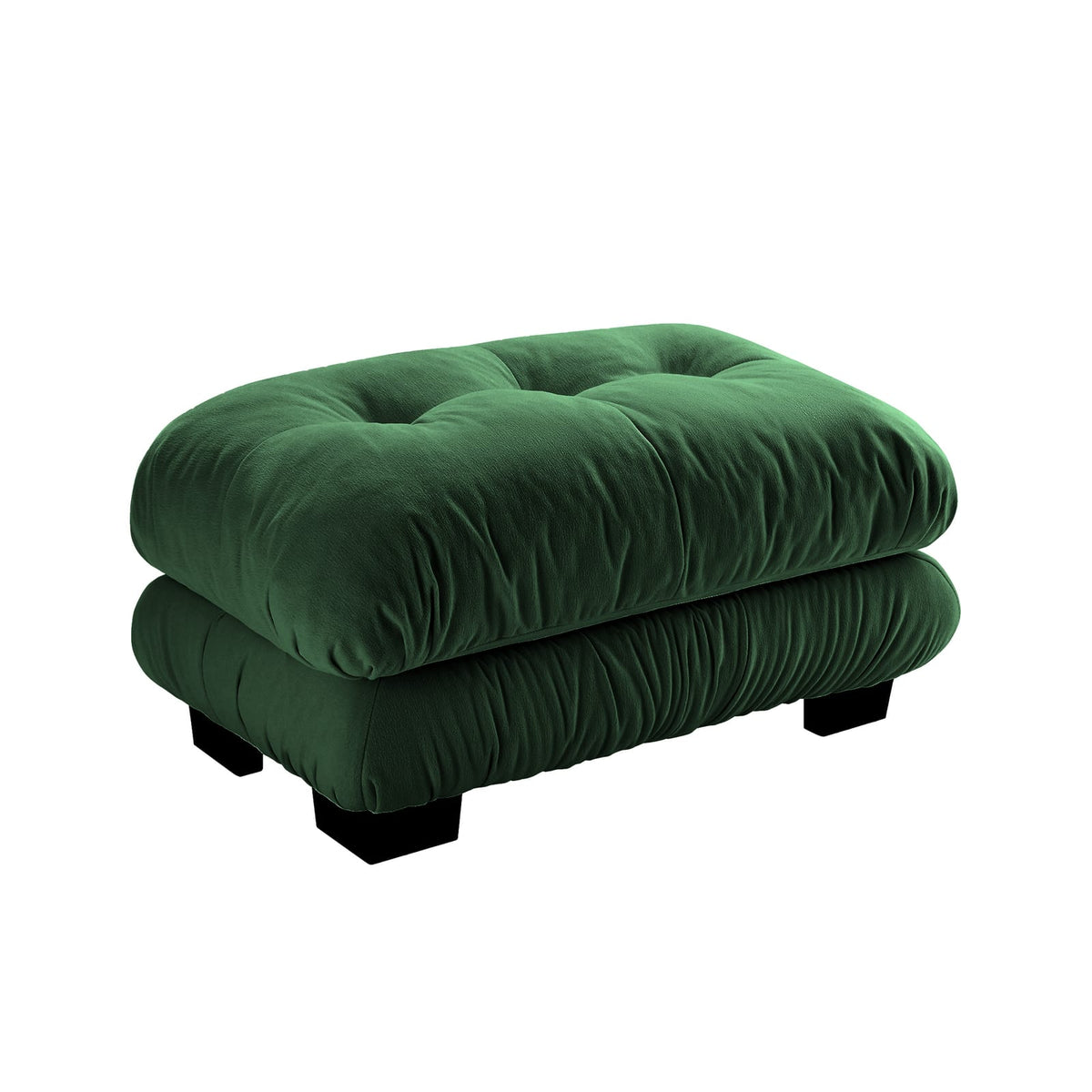 Green Chenille Ottoman - 36" Storage Footstool