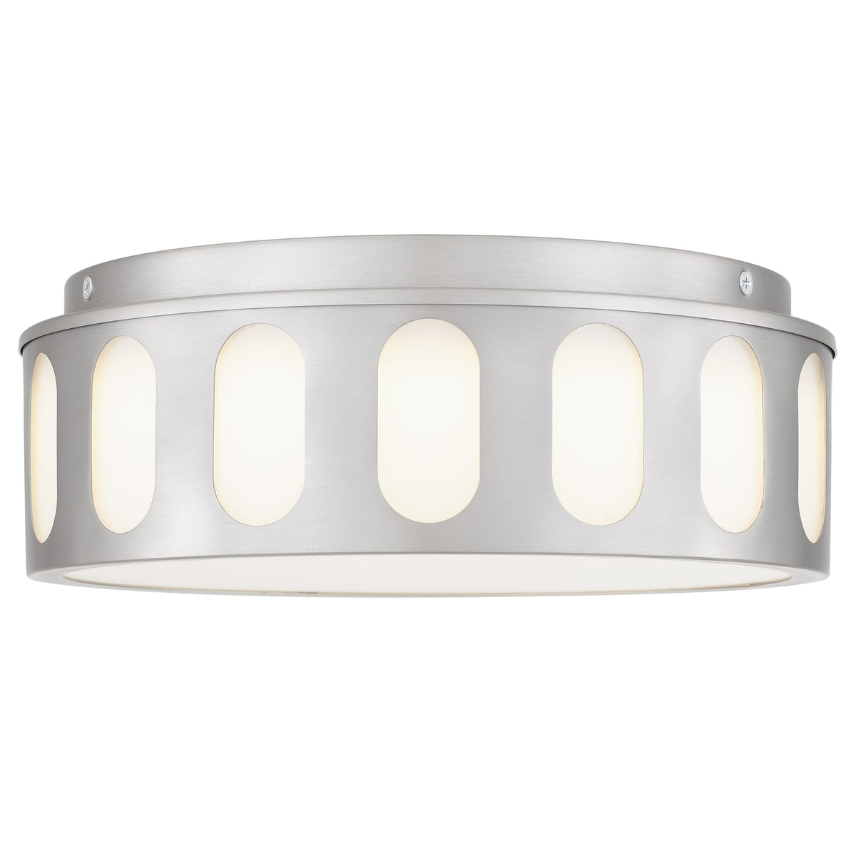 11.25-in Brushed Nickel LED Flush Mount - Bedroom Lighting
