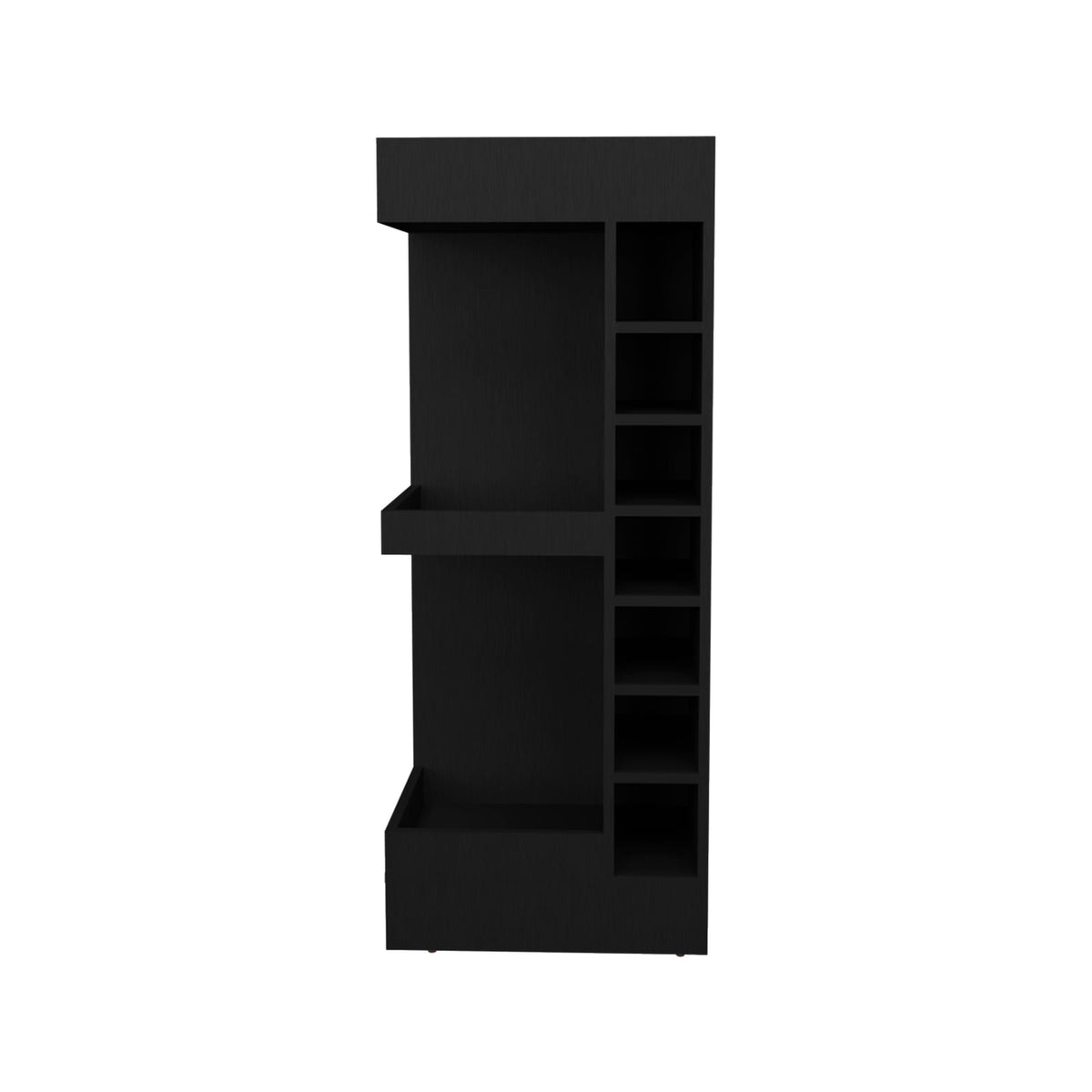 Black Corner Bar Cabinet - 46" Tall Liquor Storage