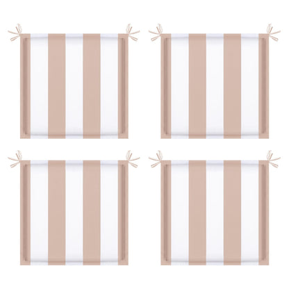 Khaki White Striped Patio Seat Cushions - 4 Piece Set